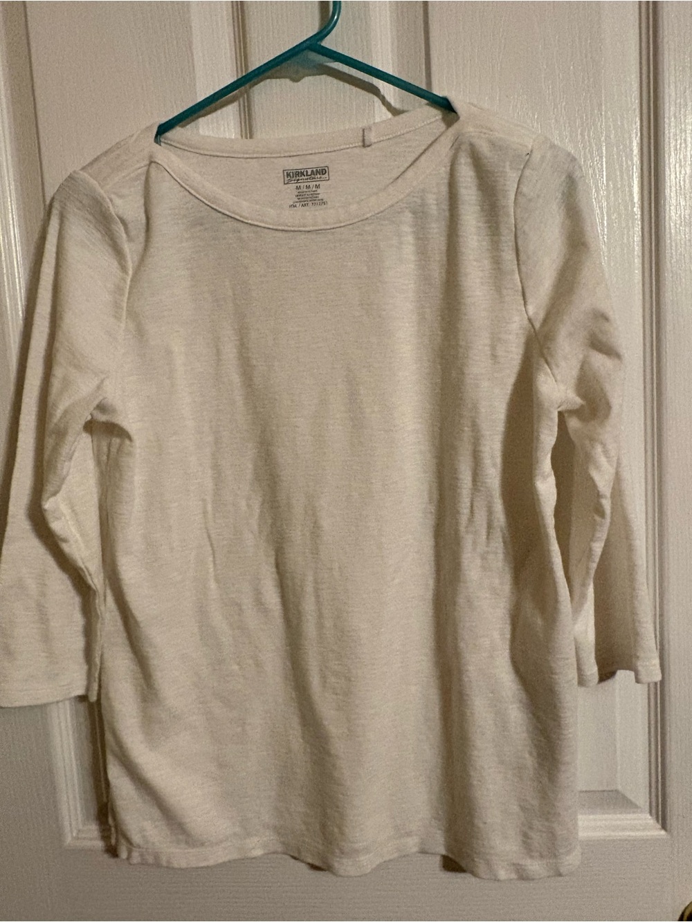 Kirkland Signature Long Sleeve Crewneck Tee in Off-White